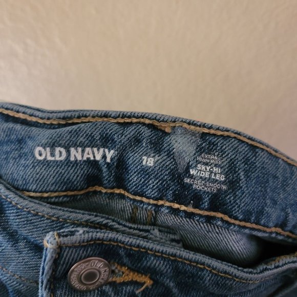 Old Navy Blue Sky High Wide Leg Jeans Size 18 - Picture 9 of 16
